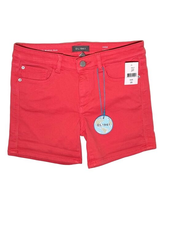 DL1961 Other - DL1961 Piper Mid-Rise Coral-Red Jean Shorts NWT